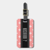 Étiquette À Bagage Étiquette personnalisée | fleur de lis rose de (Devant Vertical)