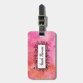 Étiquette À Bagage Étiquette personnalisée florale de bagage (Devant Vertical)