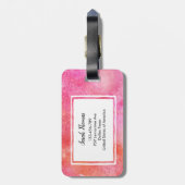 Étiquette À Bagage Étiquette personnalisée florale de bagage (Dos Vertical)