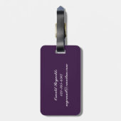 ÉTIQUETTE À BAGAGE ÉTIQUETTE PERSONNELLE DE NOM DE VOYAGE DE (Dos Vertical)