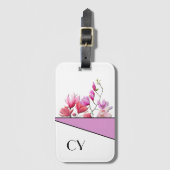 Étiquette À Bagage Étiquette "Pink" monogramme classique pour bagages (Devant Vertical)