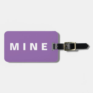 Étiquette À Bagage Étiquette pourpre de bagage avec la "mine" écrite