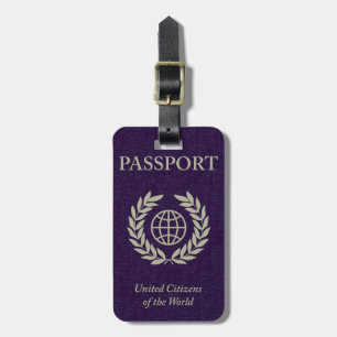 Étiquette À Bagage étiquette pourpre de bagage de passeport