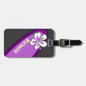 Étiquette À Bagage Étiquette pourpre de sac de bagage (Devant horizontal)