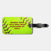 Étiquette À Bagage Étiquette rapide jaune de bagage de monogramme du (Dos horizontal)