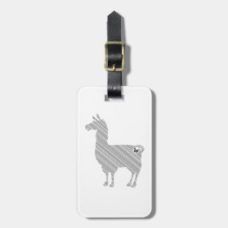 Étiquette À Bagage Étiquette rayée de bagage de lama