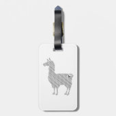 Étiquette À Bagage Étiquette rayée de bagage de lama (Dos Vertical)