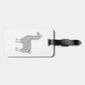 Étiquette À Bagage Étiquette rayée de bagage de lama (Dos horizontal)