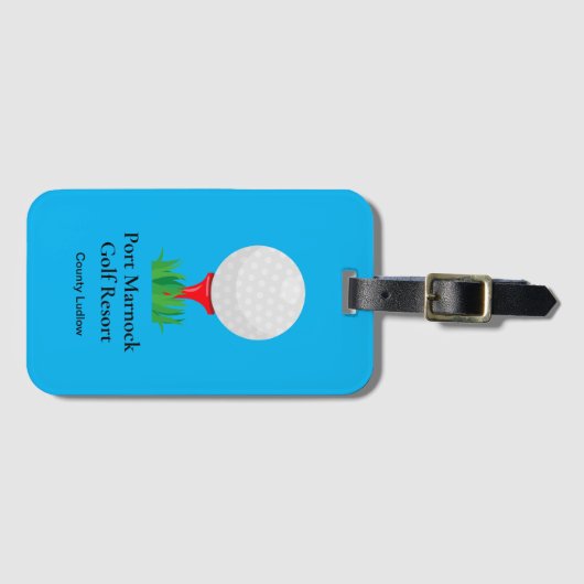 Étiquette À Bagage Étiquette Red Tee Golf Bagage (Devant Horizontal)