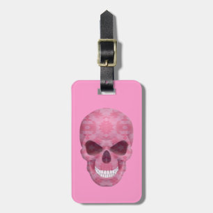 Étiquette À Bagage Étiquette rose de bagage de crâne de camouflage