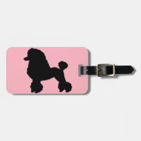 Étiquette rose de bagage de jupe de caniche