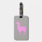 Étiquette À Bagage Étiquette rose de bagage de lama (Dos Vertical)