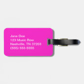 Étiquette À Bagage Étiquette rose de bagage de musique de feuille (Dos horizontal)