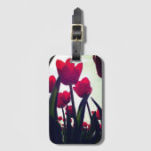 Étiquette À Bagage Étiquette rose de bagage de tulipe (Devant Vertical)