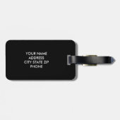 Étiquette À Bagage Étiquette rose faite sur commande de bagage de (Dos horizontal)