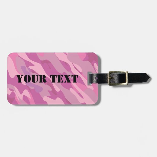 Étiquette À Bagage Étiquette rose Girly de bagage de voyage de (Devant horizontal)