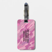 Étiquette À Bagage Étiquette rose Girly de bagage de voyage de (Dos Vertical)
