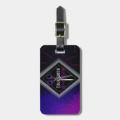 Étiquette À Bagage étiquette rose pourpre de bagage de ciseaux de (Devant Vertical)