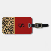 Étiquette À Bagage Étiquette rouge de bagage d'accent d'empreinte de (Devant horizontal)