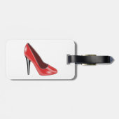 Étiquette À Bagage Étiquette rouge de bagage de chaussure de talon (Dos horizontal)