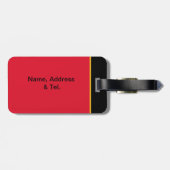 ÉTIQUETTE À BAGAGE ÉTIQUETTE ROUGE DE BAGAGE DE DRAPEAU DU MONDE - (Dos horizontal)