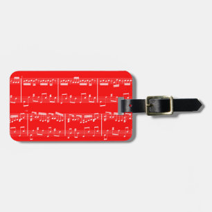 Étiquette À Bagage Étiquette rouge de bagage de musique de feuille