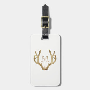 Étiquette À Bagage Étiquette rustique de bagage d'Antler avec le