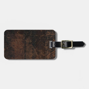 Étiquette À Bagage Étiquette simili cuir de bagage éraillée par brun