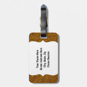 Étiquette À Bagage Étiquette simili cuir de bagage usinée par brun (Dos Vertical)