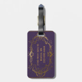Étiquette À Bagage Étiquette simili cuir pourpre antique de bagage (Dos Vertical)