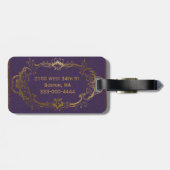 Étiquette À Bagage Étiquette simili cuir pourpre antique de bagage (Dos horizontal)