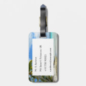 Étiquette À Bagage Étiquette tropicale de bagage de voyage de (Dos Vertical)
