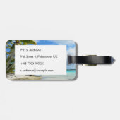 Étiquette À Bagage Étiquette tropicale de bagage de voyage de (Dos horizontal)