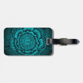 Étiquette À Bagage Étiquette turquoise de bagage de mandala (Dos horizontal)
