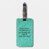 Étiquette À Bagage Étiquette turquoise personnalisée de bagage de (Dos Vertical)