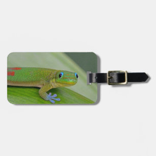 Étiquette À Bagage étiquette verte de bagage de taro de gecko