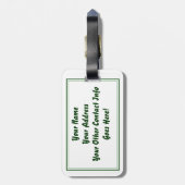 Étiquette À Bagage Étiquette verte de bagage de violon (Dos Vertical)