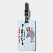 Étiquette À Bagage Étiquette vigilante de requin d'allergie (Devant Vertical)