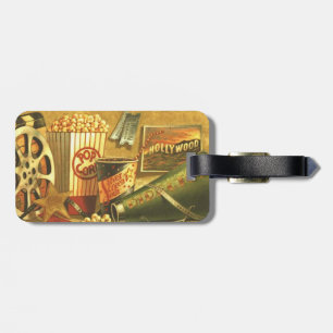 Étiquette À Bagage Étiquette vintage de bagage de cinéma avec la