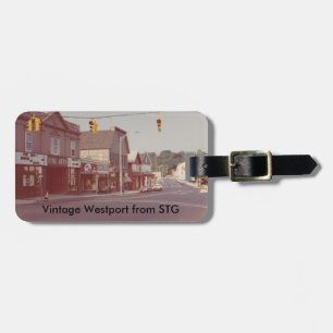 Étiquette À Bagage Étiquette vintage de bagage de Westport - théâtre