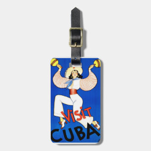 Étiquette À Bagage Étiquette vintage de bagage du Cuba de visite