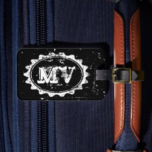 Étiquette À Bagage Étiquette vintage masculine de bagage de voyage de