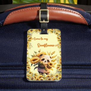 Étiquette À Bagage Etiquettes à bagages   Panda mignonne tenant des t