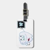 Étiquette À Bagage Étiquettes blanches heureuses de bagage de dent (Devant Vertical)