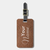Étiquette À Bagage Étiquettes Brown de bagage de texture de cuir de (Devant Vertical)