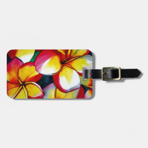 Étiquette À Bagage Étiquettes de bagages à fleurs de frangipanier ros