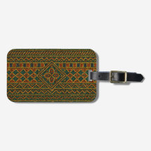 Étiquettes de bagages africaines en Kente perlé de