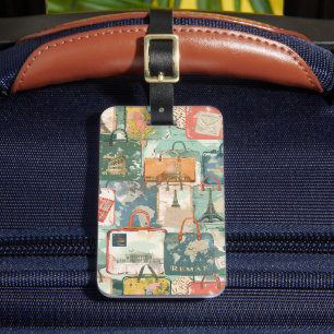 Étiquette À Bagage Étiquettes de bagages de voyage rétro