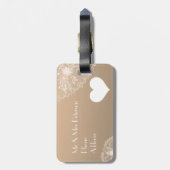 Étiquette À Bagage Étiquettes de bagages en dentelle et fleurs (Dos Vertical)