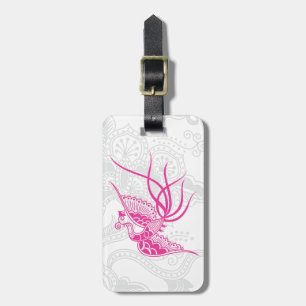 Étiquette À Bagage Étiquettes de bagages Fleur de henné et oiseau ros